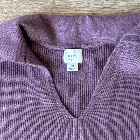 a new day Dusty Purple V-Neck Sweater and High Waisted Wide Leg Pants Set - Picture 8 of 10